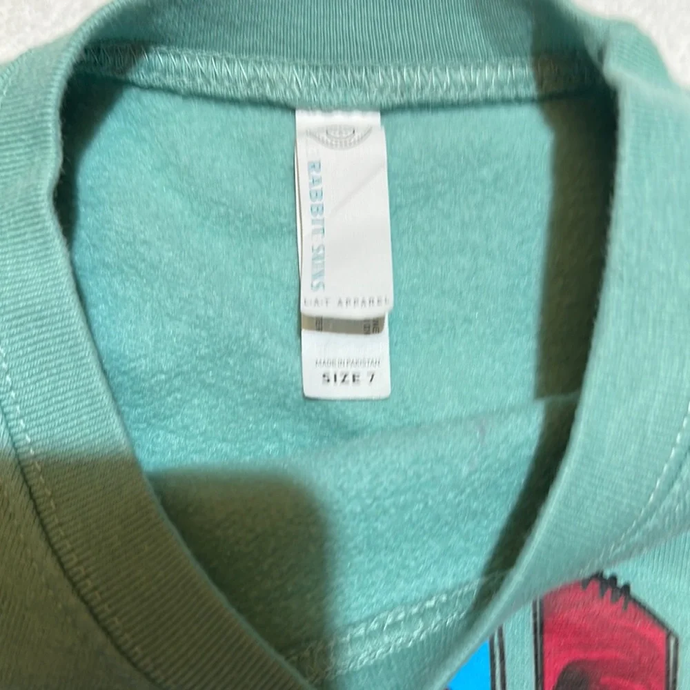 EUC Rabbit skins sage green floral monogrammed pullover sweatshirt MKL